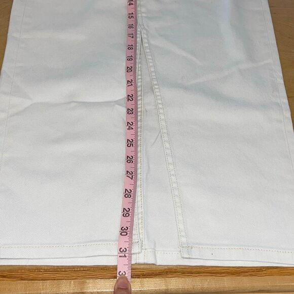 Sanctuary Womens High Rise Front Slit Denim Midi Pencil Skirt White Size 24 NWT - Picture 12 of 12